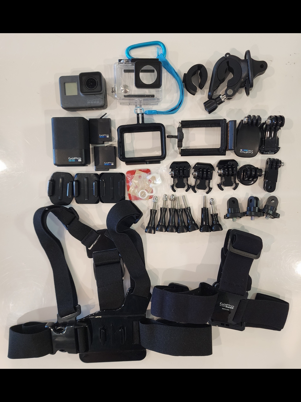 GoPro Hero5 w/ Many Accessories: 2 Batteries, Waterproof Case, Bike Clip, Etc.